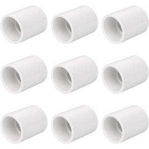9PCS 1 Inch PVC Pipe Coupling Adapter Pipe Fitting Connectors Socket x Socket for Sprinkler, Drip Irrigation System, Pipes Extension HE050-1