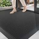 Color&Geometry Large Rubber Outdoor Mats for Front Door Outside & Indoor Entrance Patio Waterproof Heavy Duty Entry Doormat - 2x3 Ft Black
