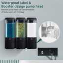Shampoo and Conditioner Dispenser 3 Chamber No Drill Shampoo Dispenser for Shower Wall Mounted Shower Soap Dispenser 3 * 500ml Refillable Shower Dispenser for Bathroom Hotel(Black 3 Chamber)
