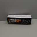 AOTHOD Silicone Cooking Utensils Set - 446F Heat Resistant Kitchen Utensils,Turner Tongs,Spatula,Spoon,Brush,Whisk,Kitchen Utensil Gadgets Tools Set for Nonstick Cookware,Dishwasher Safe (BPA Free) (Black)