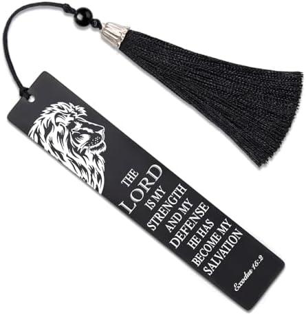 Hafhue She is Fond of Books and It Has Turned Her Brain Metal Bookmark with Tassels, Bible Bookmarks for Women Men, Inspirational Gifts for Book Lover Readers, Religious Gifts for Christians Pastor