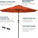 10FT Patio Umbrella, Outdoor Umbrella with Push Button Tilt and Crank, 8 Sturdy Ribs, UV Protection & Waterproof Market Umbrella for Pool, Backyard, Beach,Deck (Orange)