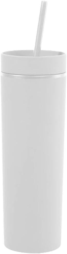 5 Pack Straight Skinny Tumblers,Individually Gift Boxed Stainless Steel Slim Skinny Tumbler Set Bulk, 20 Oz Insulated Slim Thin Travel Tumbler Cup for Diy, White