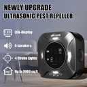 Indoor Ultrasonic Pest Repeller Plug-in,with a Display Screen & LED Strobe Light,Effectively Repels Mice,Squirrels,roaches & Other Rodents Up to 3900 Sq.Ft.Suitable for attics,garages,etc.