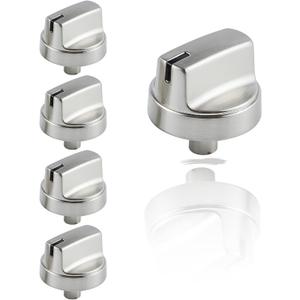 Allstare Stainless Steel WB03X29300 Stove knobs Replacement Parts for GE Stove Parts JGP3030SL1SS JGP3036SLSS Burner Knobs Metal GE Gas Range Stove Control Knobs Cooktop Knobs 5 Pcs
