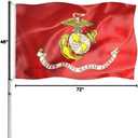 Double Sided US Marine Corps Flag 4x6 FT Outdoor- 3Ply 320D Nylon Heavy Duty USMC Flags Canvas Header with 2 Brass Grommets Easy to Rising