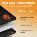 Heat Resistant Mats for Countertop - Fireproof 12x14 in Heat Resistant Mats for Air Fryer - Hot Pad Air Fryer Mat Compatible with Ninja,COSORI,Cuisinart for Coffee Maker, Toaster, Oven 2PCS - Black