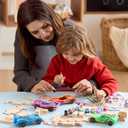 Klever Kits 4 DIY Wooden Race Cars-Build & Paint Your Own Wood Craft Kit, 4 Race Cars Toy, Easy to Assemble Arts Crafts Kit, Birthday Party Presents for Kids Boys and Girls