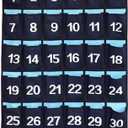 Numbered Classroom Cell Phone Holder Storage Calculator Organizer Over Door Hanging School Pocket Chart with 36 Pockets (Numbered Pockets)
