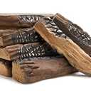 BIOMAND Gas Log for Fireplace, 10 Peice Realistic Ceramic Wood Logs for Fire Pit, Reusable Fake Fire Logs for Ventless, Gas or Propane Inserts