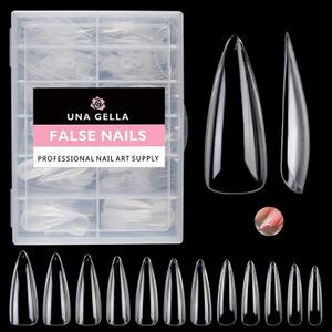 UNA GELLA Medium Stiletto Nail Tips, 312pcs Stiletto Gel Nail Tips, Clear Acrylic Medium Stiletto Press on Nails For Nail Extension Nail Art DIY Salon 12 Sizes