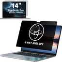 IPROKKO 360° Privacy Screen MacBook Pro 14 inch (2021, 2022, 2023, M1, M2, M3, Pro, Max), Removable Matte Anti Glare Blue Light 14" Mac Scratch Resistant Laptop Screen Protector Filter