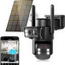 4K Solar Security Camera Wireless Outdoor with Dual-Lens,5G/2.4G WiFi Cameras for Home Security with WiFi 6,8MP Color Night Vision,PIR Motion Detection,Auto Tracking,2-Way Audio, Spotlight Siren,Alexa (Black)