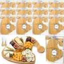 Roshtia 12 Set Christmas Charcuterie Board Gift Bulk Christmas Cutting Boards with Cheese Knives Forks Bamboo Cutting Board for Kitchen Xmas Party Bridal Shower Favor Supplies(Santa Hat)