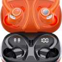 Wireless Earbuds, Bluetooth 5.4 Headphones Sport, Over Ear Buds With ENC Noise Cancelling Mic, 48H, Wireless Earphone With Earhooks, Stereo Deep Bass, IP7 Waterproof ear bud for Workout Running,Orange