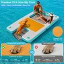 CALOBANA Inflatable Floating Dock with Boat Ramp,Lake Floats with Mesh,Tanning Pool Lounger Water Hammock for Family Party Pool Sea River Dock Boat