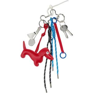 Dachshund Cute Keychain, Bag Charm, Hand-Woven Nylon Rope Key Chain, Aesthetic Keychain, Bag Accessories Charms for Handbag, Backpack（Red）