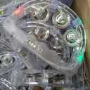 50 Pack LED Light up Tambourines with Flashing Lights Tambourine for Adults, Glow in The Dark Half Moon Handheld Percussion Musical Instrument for Weddings Dance Floor Props(Multicolor Lights)