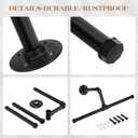 ERYTLLY Industrial Pipe Wall Mounted Clothes Rack,21.2 Inches Heavy Duty Detachable Garment Rack,Multi-purpose Hanging Rod for Closet,Set of 2,Black