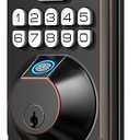 TEEHO TE002 Fingerprint Door Lock - Keyless Entry Electronic Keypad Deadbolt with 2 Backup Keys - Auto Lock - Easy Installation - Smart Locks for Front Door - Oil-Rubbed Bronze