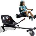 Hoverboard Seat Attachment for 6.5-10 Hover Board, Buggy Go Kart Conversion Kit, Accessory for Self Balancing Scooter, Hoverboards Go-Cart for Kids or Adults (Black)