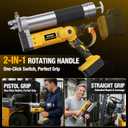 2-IN-1 Cordless Grease Gun for De-Walt 20V Battery, 12000PSI Electric Grease Gun Kit with Lock-On Trigger, 39.4" Hose Work with Bulk &Cartridge Grease for Truck, Farm Equipment (Battery Not Included)