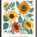Sunflower Flower Market Unframed Poster Art Print, Floral Wall art Decor, Botanical Artwork Bedroom Bathroom Living room Decoration 47 (Sunflower, 20"L x 16"W, Unframed)