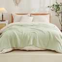 EMME Cotton Blanket Queen Size for Bed Soft Large Muslin Bed Blankets 90"x90" Lightweight Breathable All Season Gauze Blanket, Mint Green