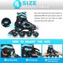 MammyGol Adjustable Inline Skates for Kids Boys Girls Youth Blades Roller Skates with Light up Wheels Ages 4-16, XL