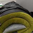 3 Inch Memory Foam Camping Mattress, Dual Layer Thick Sleeping Camp Pad for Car Tent Cot, Roll-Up Portable Glamping Floor Bed for Guests Sleepover (Avocado Green)