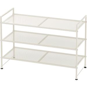 Simple Houseware 3-Tier Stackable Mesh Shoe Rack, White