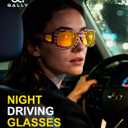 Night Vision Glasses, Fit Over Glasses Mens Womens, Wrap Around Anti Glare HD Night Vision Lens for Night Driving