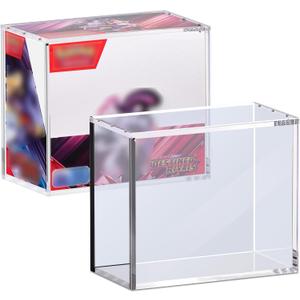 PKMN Booster Box Acrylic Case, 5MM Acrylic Display Case, Clear Ultra Boxes for Display Compatible with PKMN Booster Boxes, Dustproof and Waterproof Display Box