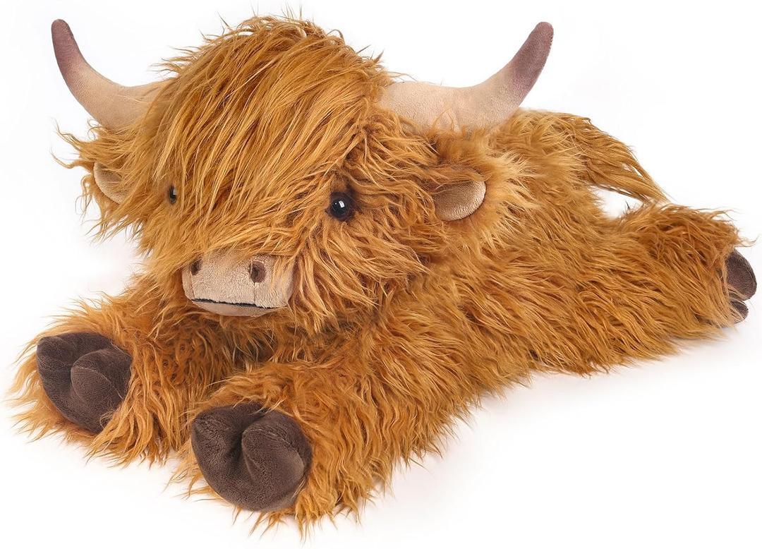 25" | 4.5 Pounds Highland Cow Weighted Stuffed Animals for Kid Adult, Microwavable Stuffed Animal Unscented, Cute Coolable Heatable Weighted Plush Warm Gifts for Christmas Birthday, Large Highland Cow