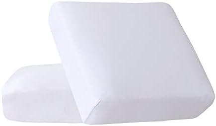 HOOBUY Waterproof Couch Cushion Cover 2Pieces Stretch Sofa Slipcovers Furniture Protector with Elastic Suitable for Loveseat,2 Seater Sofa (2, White)