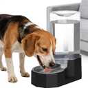 Sfozstra Black 8L Gravity Dog Water Dispenser - Fewer Refills for Multi-Pet Homes, No Power Needed, Spill-Proof, Easy Refill & Maintenance, with Stainless Steel Bowl, for Large Dogs, for Garage/Patio