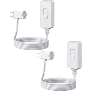 DEWENWILS Plug in Dimmer Switch for Lamp, Table Lamp Dimmer for Dimmable LED/CFL Lights and Incandescent Bulbs, Full Range Slide Control, Extension Cord Dimmer, White, 2 Pack