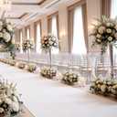 HOMBYS 260GSM Heavyweight White Aisle Runner for Wedding Ceremony, 3' x 20'