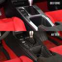 JSWAN Real Carbon Fiber Center Console Gear Shift Panel Cover for 11th Gen Civic Type R FL5 Typer Central Control Panel Frame Overlay Gear Shifter knob Frame Cover(Matte Black)