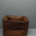 BROWNLILY Handwoven Clothes Basket Laundry Hampers Large Wicker Storage Baskets for Shelves Blankets Closet Storage Bins Car Bedroom Bathroom Organizers and Storage Bath (6, Brown)