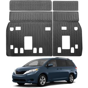 Vanseno Compatible for 2013-2020 Toyota Sienna Backrest Mats 7/8 Seater Model All Weather TPE Kick Mats Seat Back Cover for 2013 2014 2015 2016 2017 2018 2019 2020 Toyota Sienna Accessories