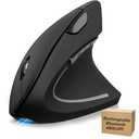 TECKNET Ergonomic Mouse Rechargeable Bluetooth - 4800 DPI Vertical Mice 6 Adjustable Levels, Wireless Optical Carpal Tunnel Mouse Right Hand, Multi Device for Laptop, PC, Computer, MacBook - Black