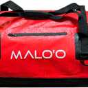 Maloo Waterproof Dry Duffel, Heavy-Duty Roll Top Waterproof Gear Bag with Shoulder Strap & Molle Loops, Marine Duffel for Kayaking, Boating, Camping, Beach & Travel, Red, 100L