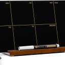 Desktop Black Glass Weekly Planner Dry Erase Whiteboard with Detachable Wood Stand,Small Portable Week Calendar to Do List White Board 12x6 for Office, Home, Schools, Marker&Eraser Included, Yeoux