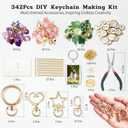 Kupor 342Pcs DIY Keychain Making Kit  25 Keychains, Storage Box & Instruction,Great for Crafting Bag Charms, Keychain Charms Ideal for Craft Lovers (Eco-Friendly Materials) & Gift Shoppers