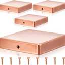 Tandefio Solid Copper Post Caps Fence Pyramid Decking Caps with Screw for Metal Wood Cedar Fence Deck Corridors Mailbox Posts End Cover(4x4'' (Actual 3.5x3.5''),Flat,2 Pcs)