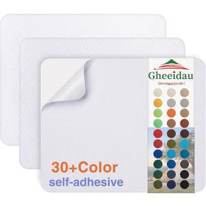 Gheeidau Canvas Repair Patch 911 Inch 3Pcs Waterproof Self-Adhesive Fabric Repair Patch for Tents,Boat Cover,Pop Up Canopy,Patio,Bags,Car Seats,Sofas,Furniture Cover(White)