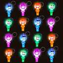 16 Pack LED Light Up Keychains with Whistle Kid Party Favors Flashing Toy Night Lamp Dcor Smile Face Glow Pendant for Birthday Gift Stocking Stuffer Classroom Goodie Bag Accessories Children Boy Girl