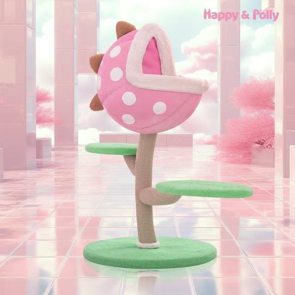 Happy & Polly Monster World 31.7-in Plush Cat Tree & Condo, Large