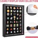 Light Up Pin Display Case 16x12 Black Enamel Pin Display Board with Light, Pin Holder and Pin Collection Display Frame, Pin Display for Wall or Tabletop, Pin Board for Enamel Pins
